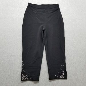 Tadashi Shoji Pants Womens Small Black Stretch Stones‎